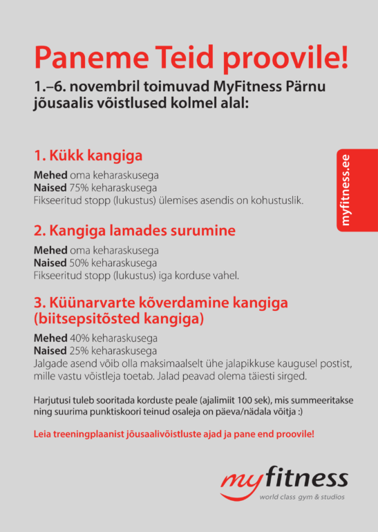 MyFitness Pärnu Jõusaal võistlused